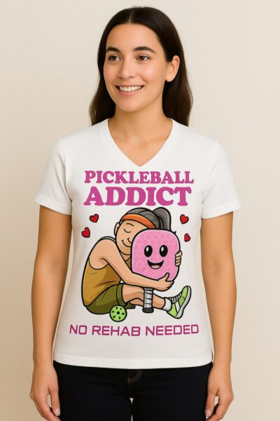 Pickleball Addict T-Shirt – No Rehab Needed Female - Image 3