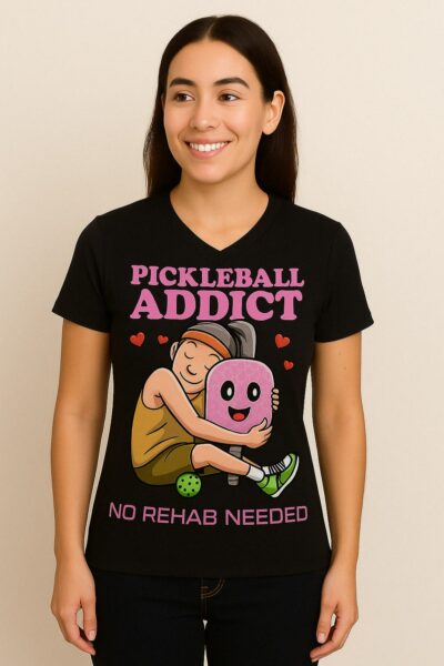 Pickleball Addict T-Shirt – No Rehab Needed Female - Image 5