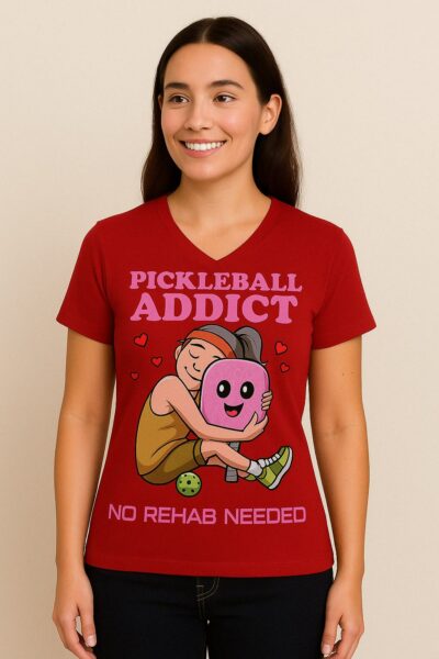 Pickleball Addict T-Shirt – No Rehab Needed Female - Image 2